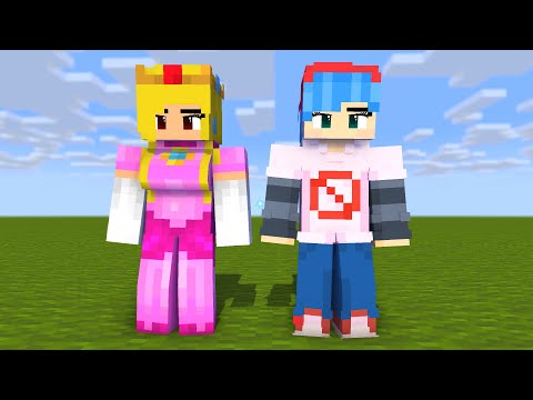 ALAN WALKER FIRST MEET CUTE PRINCESS PEACH FNF BOYFRIEND - MINECRAFT ANIMATION #shorts