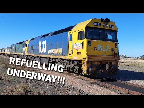 Grain Train Being Refueled At Gheringhap - 30/07/2021