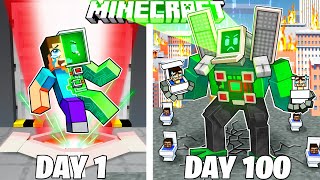 I Survived 100 Days as COMPUTERMAN in HARDCORE Minecraft!