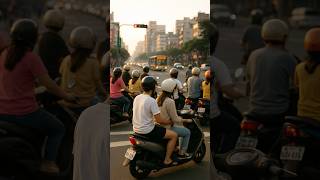 台湾の“バイク社会”がすごすぎる！通勤ラッシュ＝バイクラッシュ!? 🛵　#shorts