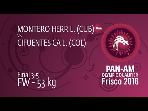 BRONZE FW - 53 kg: L. MONTERO HERR (CUB) df. L. CIFUENTES CA (COL) by TF, 11-0