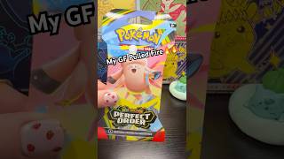 My GF Opened A Perfect Order Sleeved Booster and Pulled Fire 🔥 🔥🔥😎