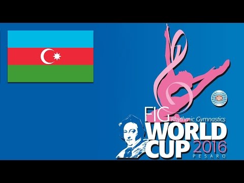Azerbaijan Group AA 6 Clubs 2 Hoops Rhythmic Gymnastics World Cup 2016 Pesaro