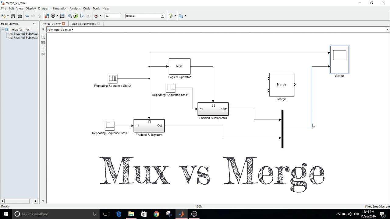 Simulink Tutorial - 12 - Difference Between Mux And Merge Block