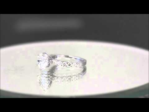 18K White Gold Round Cut Diamond Engagement Ring Deco Prong 2.10ctw - KNR INC - 829