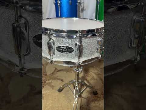 Walker Custom Drums 14x5.5 Silver Sparkle Snare Drum - VIDEO image 7