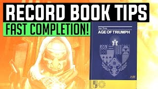 Destiny | TRIUMPH RECORD BOOK TIPS! - How to Complete the Age of Triumph Record Book Faster!