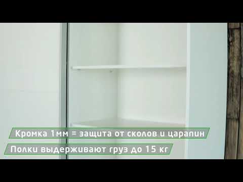 Шкаф-купе 2-х дверный Прайм (ДСП/ДСП) 1600x570x2300, белый снег в Липецке - видео 3