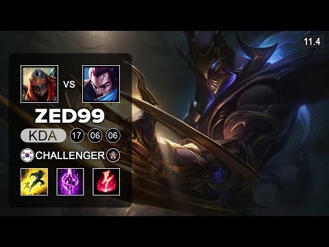 ZED99 Zed Mid vs Yasuo - KR Challenger Patch 11.4