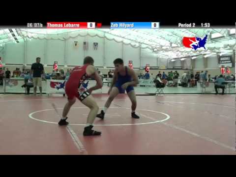University Nat`ls FS  63 KG / 138.75 lbs: Thomas Lebarre vs. Zeb Hilyard