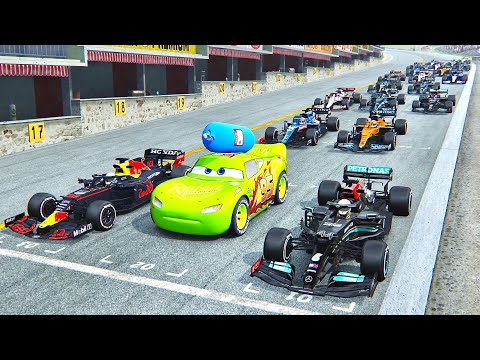 Lightning McQueen NOS Edition vs F1 2021 Cars at Nardo Speed Ring