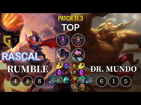 GEN Rascal Rumble vs Dr. Mundo Top - KR Patch 11.3