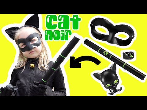 Miraculous Ladybug Cat Noir Dress Up Set Transformation with Mask, Costume, Plagg Kwami