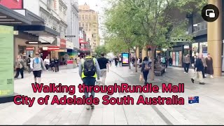 Walking through Rundle mall  city centre Rundle Mall is a pedestrian shopping street in Adelaide 🇦🇺