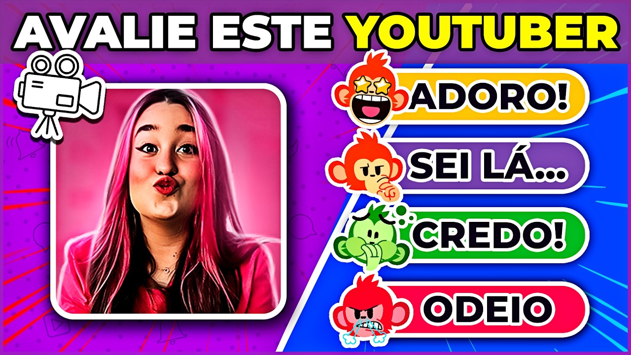 ▶️ AVALIE O YOUTUBER | Faça sua tier list de youtubers 🎥 ama, não gosta ou odeia? #quiz #macaquiz