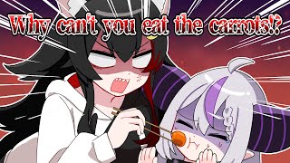 Laplus gets scolded by Mio for avoiding carrots【Hololive AnimationClip/ENG sub】