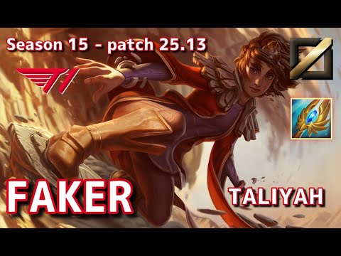 【KRサーバー/C1】T1 Faker タリヤ(Taliyah) VS カタリナ(Katarina) MID - Patch25.13 KR Ranked【LoL】