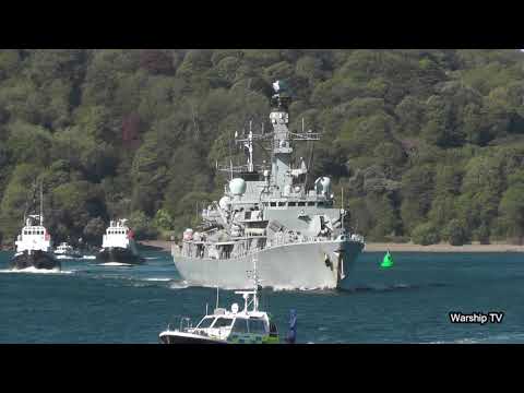 HMS KENT F78 LEAVES DEVONPORT NAVAL BASE AT RUSTY ANCHOR - 14th May 2020