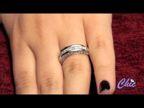 Elegant wedding ring, set with an AAA quality graduate baguettes in channel- item #6928B