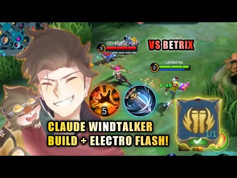CLAUDE WINDTALKER BUILD WITH ELECTRO FLASH META! NEW BUILD & EMBLEM | TOP GLOBAL CLAUDE - MLBB