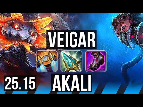 VEIGAR vs AKALI (MID) | Dominating | EUW Master | 25.15