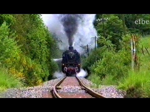 Sound pur: Dampflok 41 360 mit schwerem Sonderzug im Hunsrück (03.06.1990)