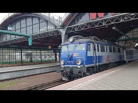 Pociąg IC 8304 Matejko przyjazd i odjazd ze stacji Wrocław Główny.