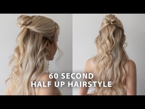 60 Second Half Up Half Down Hair Tutorial ❤️