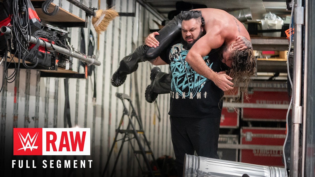 FULL SEGMENT: Seth Rollins and Bronson Reed brawl in parking lot: Raw, Oct. 28, 2024