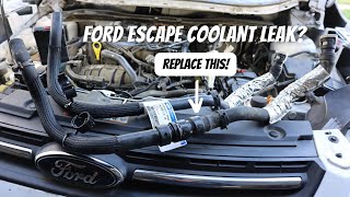 How to Fix Ford Escape Coolant Leak | 2014 Ford Escape 1.6 Heater Hose Replacement