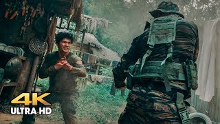 Attack on the camp in the jungle Peyu (Tony Jaa) v
