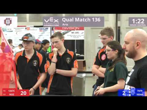 VEX Worlds 2016 - VRC High School - Arts - Qual 136 (1267C 183Z) 146 vs 115 (7479 1034A)