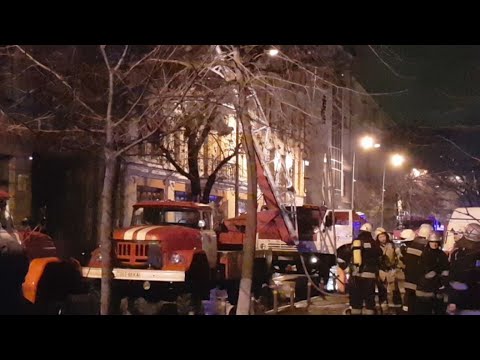 Масштабный пожар в центре Киева