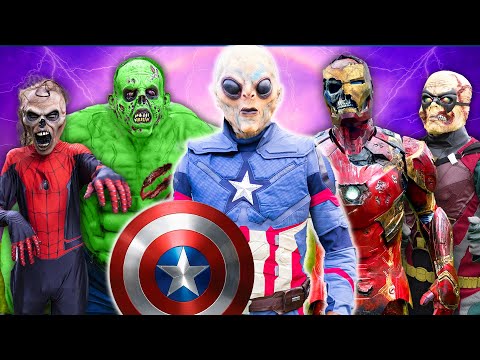 Superhero Zombies VS Superhero Aliens!!