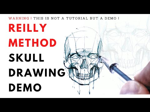 2 minutes, Reilly Method Skull Drawing Demo (Warning: This is not a tutorial but a demo)