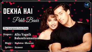 Dekha Hai Pehli Baar (Lyrics) - Alka Yagnik | Salman Khan, Madhuri Dixit | Saajan | 90&#39;s Love Song