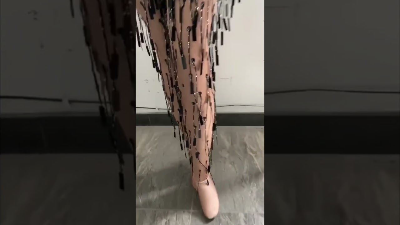 Jumpsuit Women Sexy Mesh Tassel Sequin Bodysuit Stretch Skinny Nude Rompers