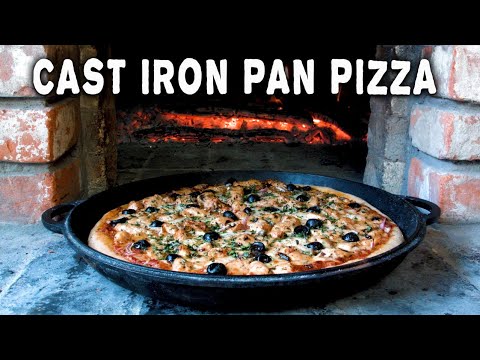 Cast Iron Pan Chicken Pizza in The Wood Fired Oven | Pizza Oven recipes