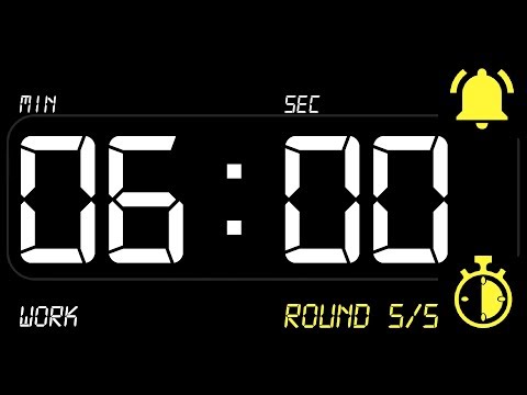 ⏰ INTERVAL [6x1] Timer 6 Minutes WORK / 1 Minute REST ((BEEP)) 🔔 - Countdown with Alarm