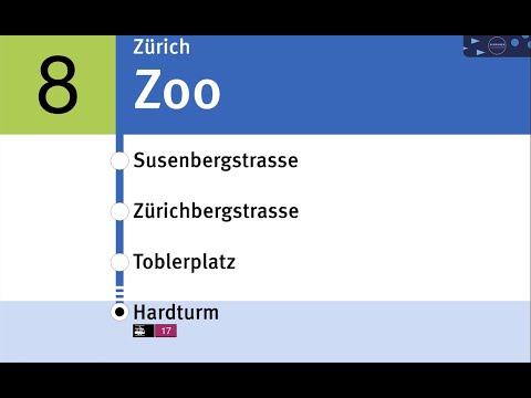 VBZ Ansagen » 8 (Zoo —) Kirche Fluntern — Hardturm | SLBahnen