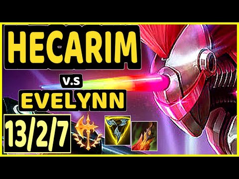 KIREI (HECARIM) vs EVELYNN - 13/2/7 KDA JUNGLE GAMEPLAY - EUW Ranked GRANDMASTER