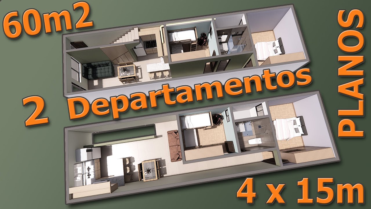 Independent apartments of 60 m2. Homes with 2 bedrooms, 1 bathroom, living room, dining room and ...
