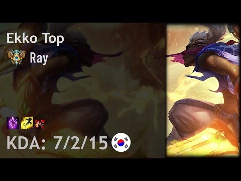Ekko Top vs Poppy - Ray - KR Challenger Patch 6.21