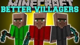 Minecraft: BETTER VILLAGERS (LUMBERJACKS, MINERS, & FARMERS!) Mod Showcase