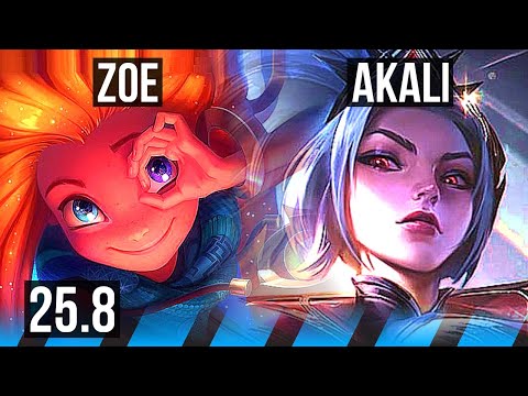 ZOE vs AKALI (MID) | Legendary | KR Master | 25.8
