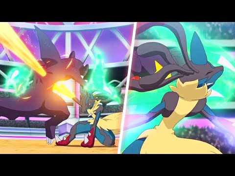 Ash VS Cynthia (Part 3) - Mega Lucario VS Garchomp - Pokemon Journeys Episode 125 AMV