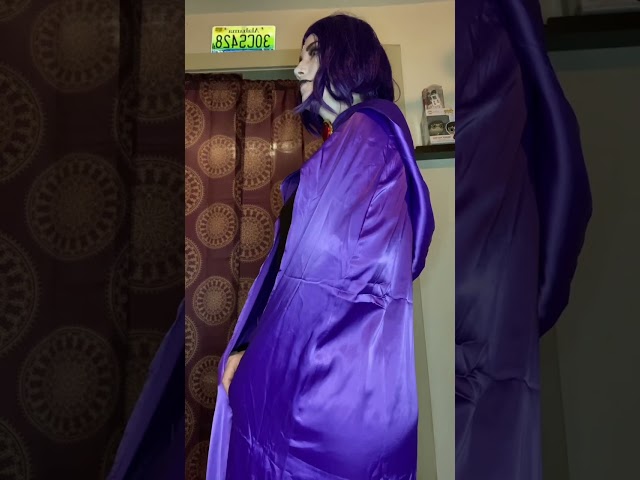 Vídeo relacionado con SINSEN Disfraz de Raven Titans para mujeres, capa púrpura cuervo, brujas, cinturón, guantes, gemas rojas, terciopelo, cosplay, Halloween