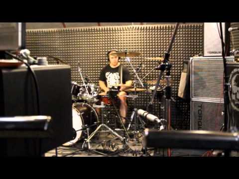 After the Darkness - studio recording drums for the song Fire and pain