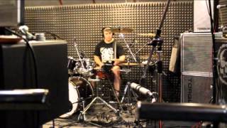 After the Darkness - studio recording drums for the song Fire and pain