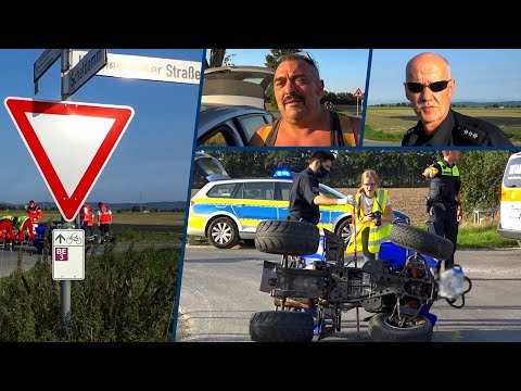 21-Jähriger lebensgefährlich verletzt: Quadfahrer prallt mit Auto zusammen